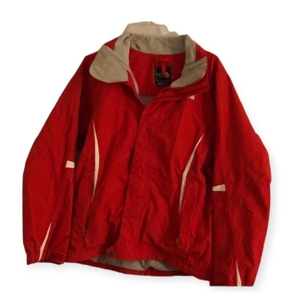 The North Face Jacket‎ Women’s Size Med Pockets Red Full Zip HAS Stain